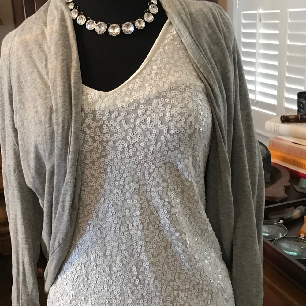 J. Crew White Sequined tank Small - Picture 5 of 16